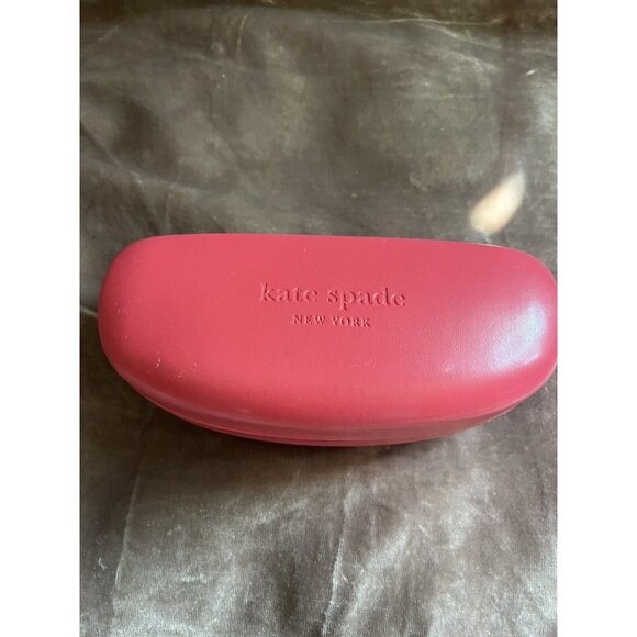 KATE SPADE NEW YORK DARK PINK HARD CLAMSHELL GLASS CASE SO PRETTY - Picture 1 of 12